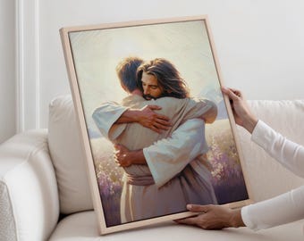Il dono della fede / Download immediato / Download di opere d'arte di Gesù / Download di Gesù / Gesù che abbraccia l'uomo / Arte LDS / Arte religiosa / Arte cristiana