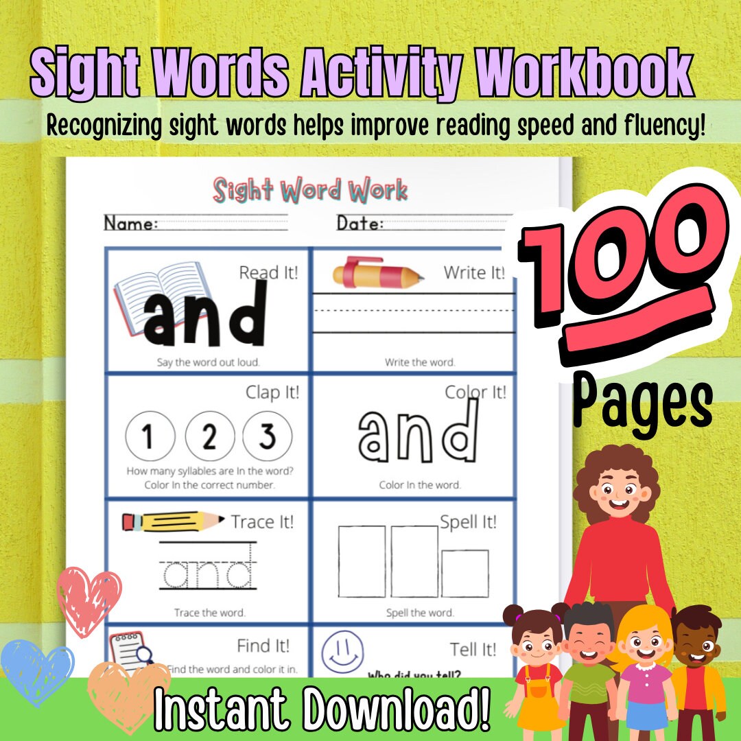 Printable Sight Words, Kindergarten Sight Word Worksheets, Preschool ...