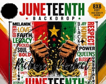Baner na tło Juneteenth | Dekoracja kultury czarnej, projekt afrocentryczny (pobierz plik PNG 8x8)