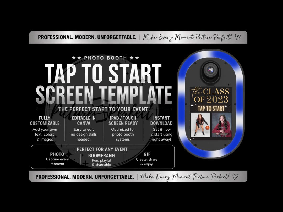 Graduation Photo Booth Screen Template | Editable Canva, Ipad, 360 ...