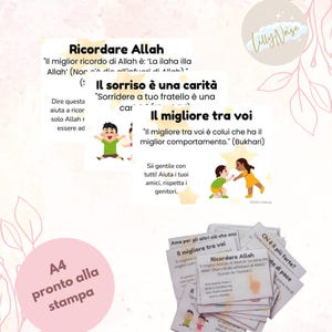30 Hadith per Bambini in Italiano | Card Stampabili per Apprendimento Islamico