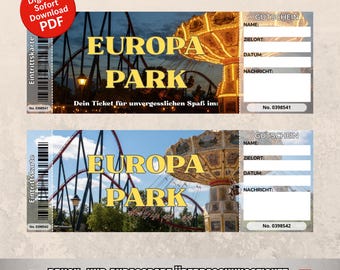 Europa Park Gutschein Ticket personalisiertes Geburtstagsgeschenk Digitaler Sofort Download Geschenkidee