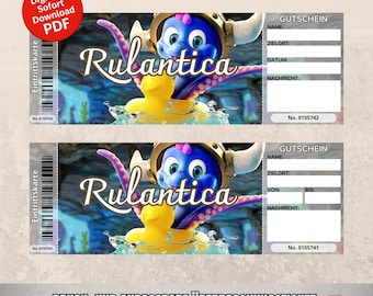 Rulantica Gutschein als Geburtstagsgeschenk Bearbeitbares Überraschungsticket Digitaler Sofort Download