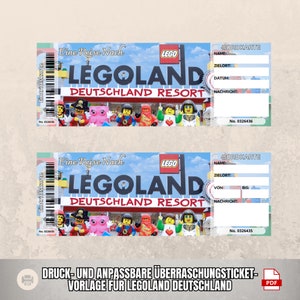 Bearbeitbares Überraschungs-Legoland Ticket | Themenpark-Geschenk | Sofort-Download