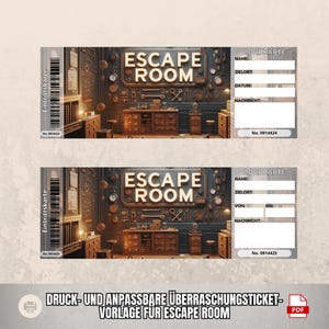 Personalisierbares Escape Room-Ticket als Überraschungsgeschenk für Abenteuerliebhaber | Perfekt für Gruppen | Sofort-Download