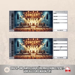 Personalisierbarer Konzert-Gutschein als Überraschungsgeschenk für Musikliebhaber | Ideal für Gruppen | Sofort-Download | Konzert