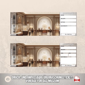Bono de museo personalizable como regalo sorpresa para los amantes del arte y la cultura | Perfecto para grupos | Descarga instantánea | museo