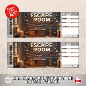 Entrada personalizada para escape room como regalo sorpresa para amantes de la aventura | Ideal para grupos | Descarga instantánea