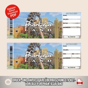 Phantasialand Gutschein als Geburtstagsgeschenk Bearbeitbares Überraschungsticket Digitaler Sofort Download