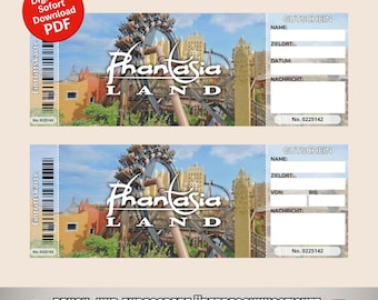 Phantasialand Gutschein als Geburtstagsgeschenk Bearbeitbares Überraschungsticket Digitaler Sofort Download