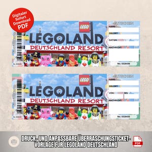 誕生日プレゼントにレゴランドのバウチャー 編集可能なサプライズチケット デジタル即時ダウンロード
