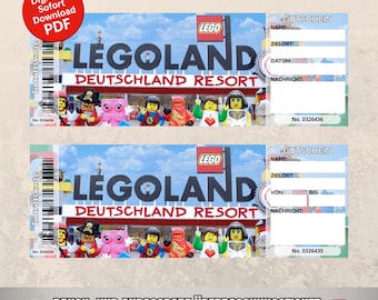 Legoland Gutschein als Geburtstagsgeschenk Bearbeitbares Überraschungsticket Digitaler Sofort Download