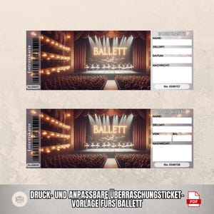 Bono de ballet personalizable como regalo sorpresa para los amantes del ballet | Ideal para grupos | Descarga instantánea | ballet