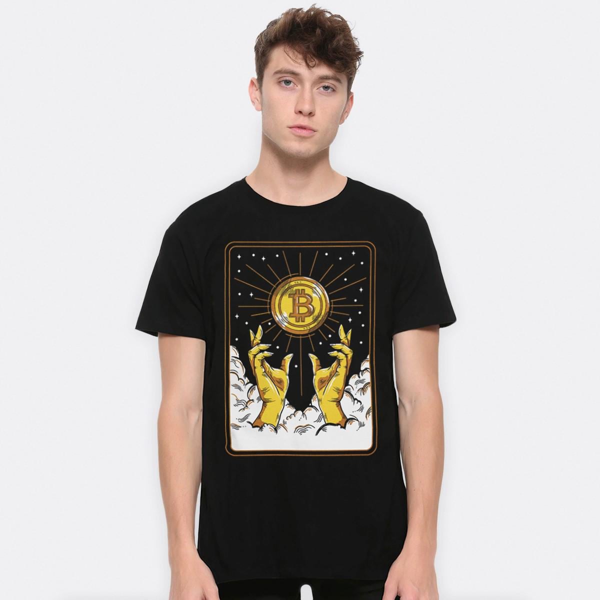 【Sサイズ】BTC Tシャツ God Bless Bitcoin Tシャツ、メンズとレディースサイズ（BTC-67881
