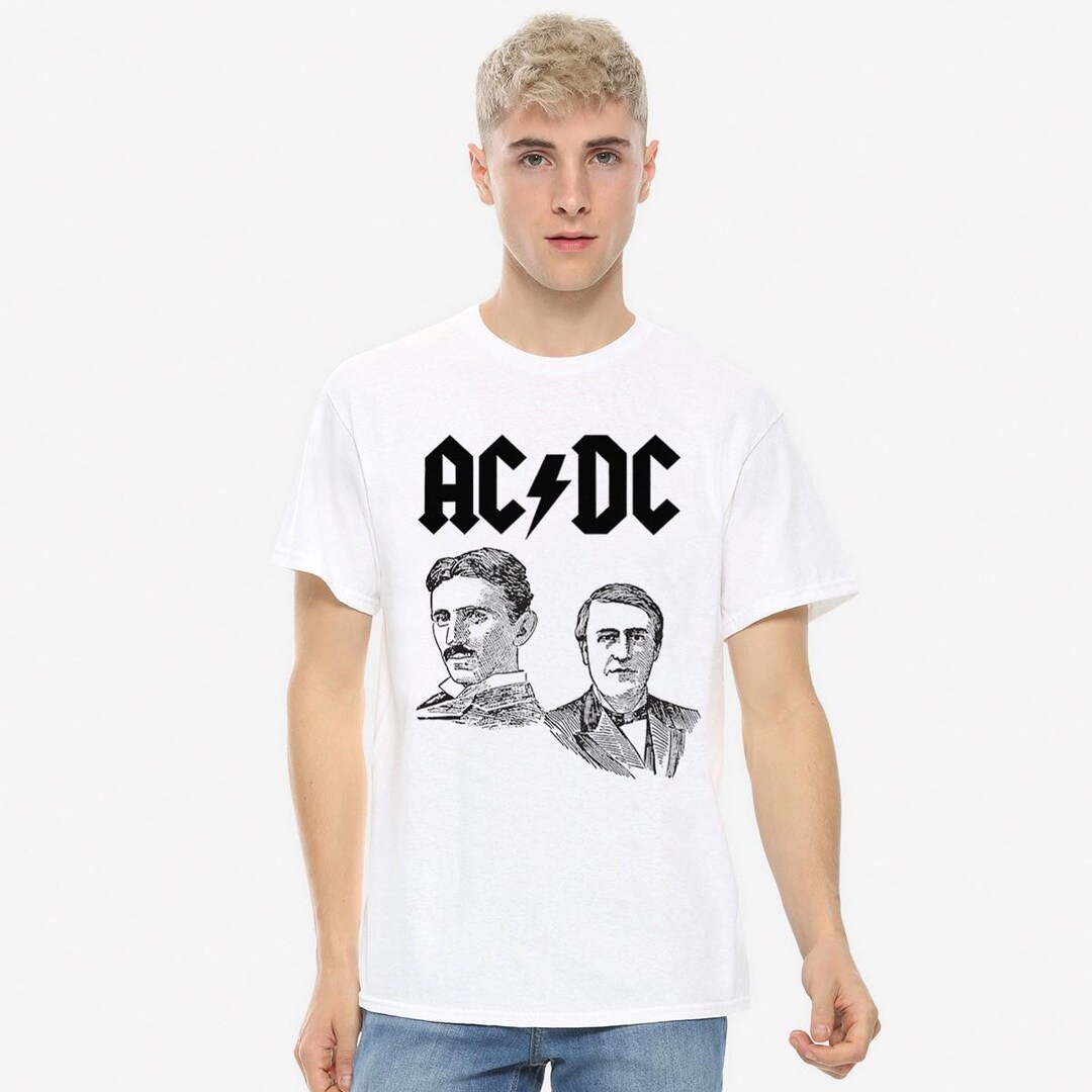 Nikola Tesla and Thomas Edison War of Currents Rock T-shirt (TSL