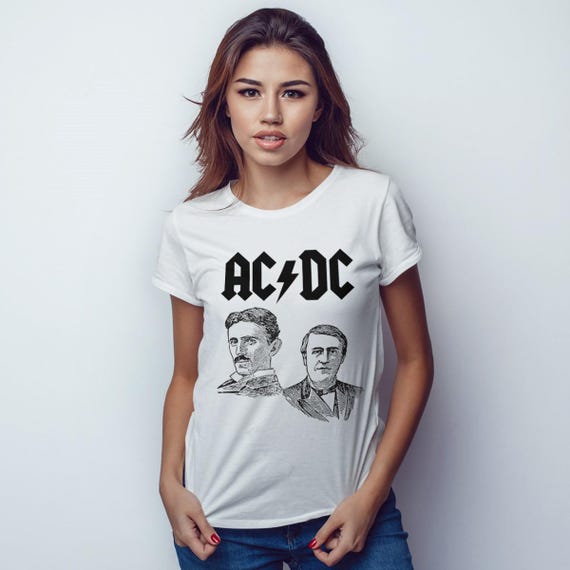 Nikola Tesla and Thomas Edison War of Currents Rock T-shirt, Men's