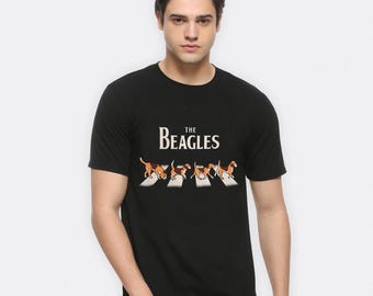 Camiseta The Beagles Dogs Abbey Road, Camiseta dos Beatles, Tamanhos Masculino e Feminino (BEA-405021)