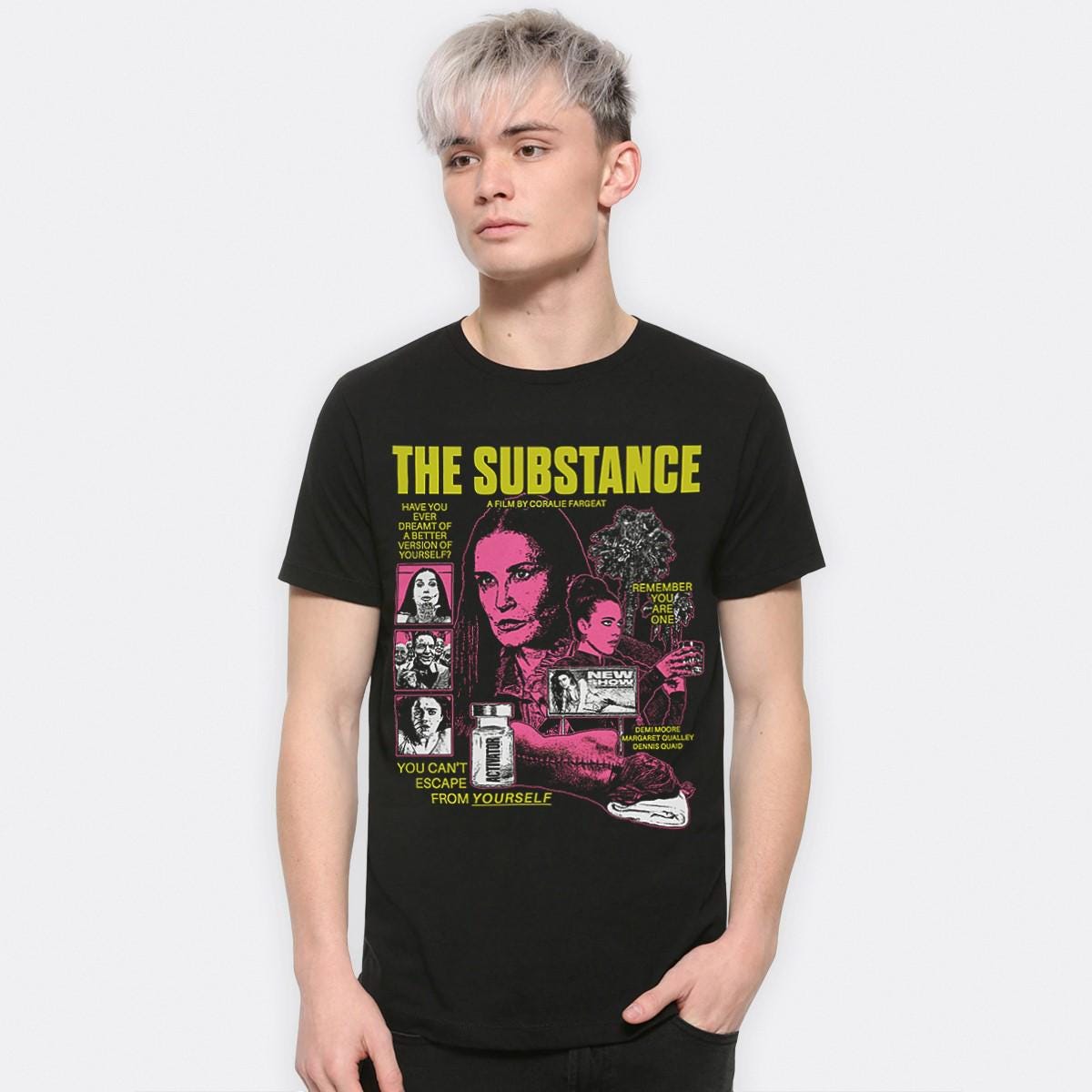 映画サブスタンス公式Tシャツ サブスタンス」オリジナルTシャツA／ブラック GAGA☆ONLINE