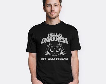 Darth Vader Cat Hello Darkness My Old Friend T-Shirt, Men's and Women's Sizes (KIT-089124)