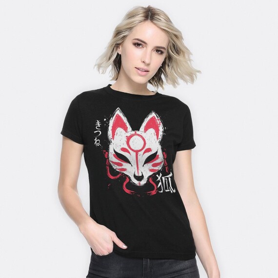 Kitsune Japanese Fox Mask T-shirt, Men's and Women's Sizes (KTS