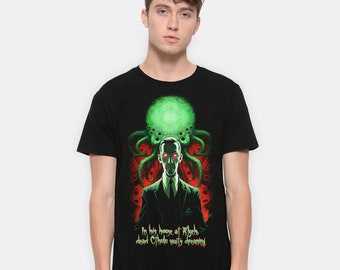 Koszulka z Howardem Lovecraftem „Zew Cthulhu”, rozmiary męskie i damskie (LVC-666705)