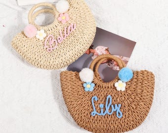 Strandtasche personalisiert,Benutzerdefinierte Jute-Einkaufstasche mit Namen,Beach Tote Bag,Personalisierte Brautjungfergeschenke für Sie,Hochzeitsgeschenk