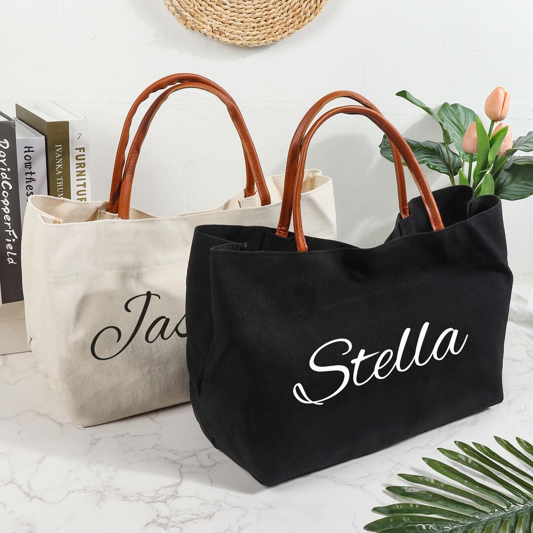 Custom Bridesmaid Tote Bags,bridesamaid Gift Bag With Name,wedding ...