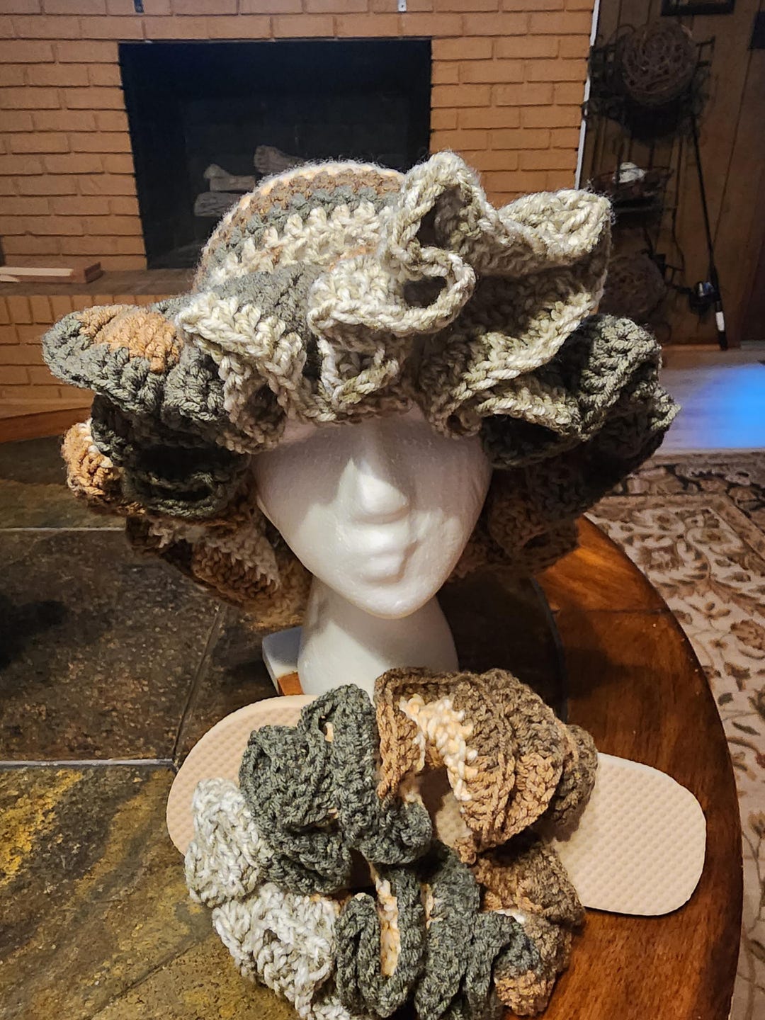 Crochet Ruffle Jacket Crocheted Ruffle Hat, Acrylic Yarn - Etsy