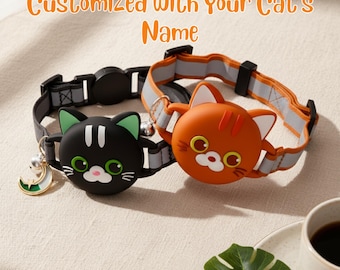 Personalisiertes Airtag Katzenhalsband: Reflektierendes Breakaway Sicherheitshalsband, verstellbar wasserdicht