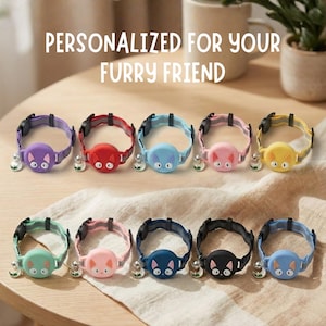 Coleira AirTag para Gatos, Impermeável, com Faixa de Silicone Ajustável e Fivela de Segurança Studio Ghibli, Acessório Refletivo para Animais de Estimação