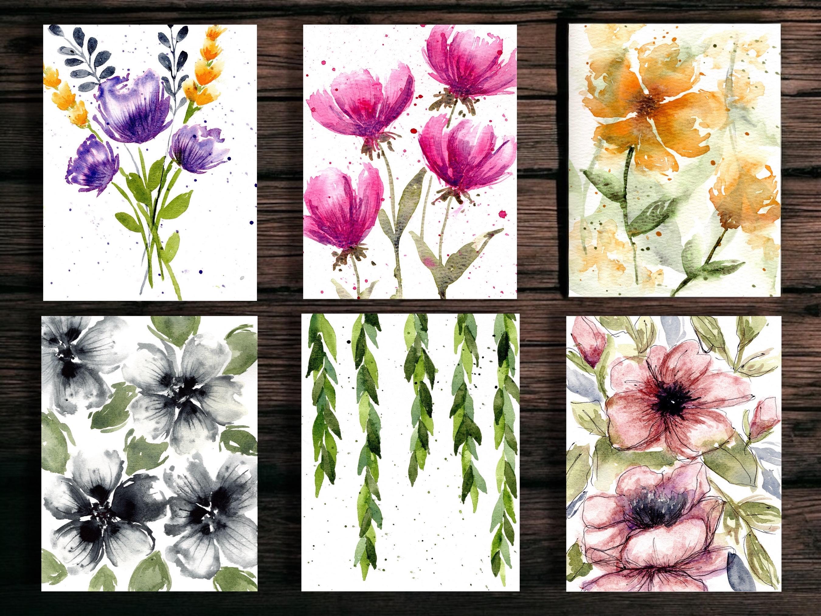 Floral Watercolor Cards- Blank Greeting Cards, Pack #2 - Etsy