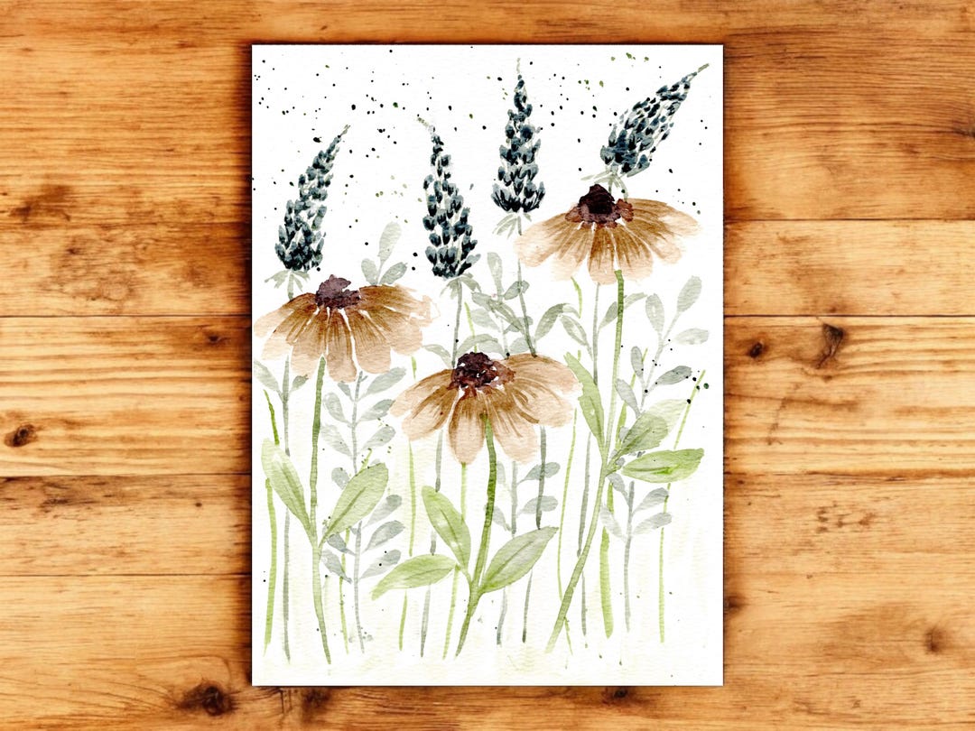 Floral Meadow 8x10 Watercolor Print - Etsy
