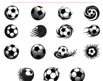 Soccer Ball SVG Bundle | Football Silhouettes for Cricut and Silhouette