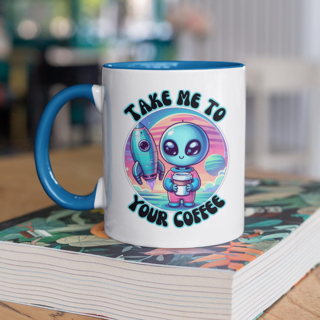 Alien Coffee Mug: Whimsical Sci-fi Gift - Etsy