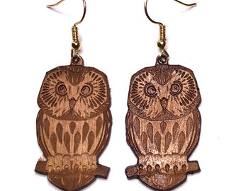 Laser Cut Owl Earrings