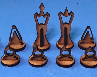 Easy Chess Set 3D Print or Laser Cut - Downloadable .stl files