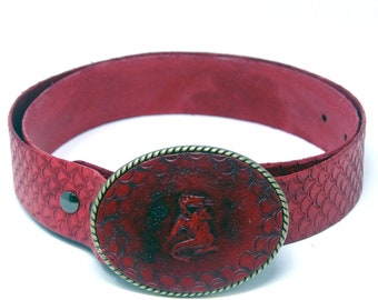 Crimson Dragon Scale Pattern Belt