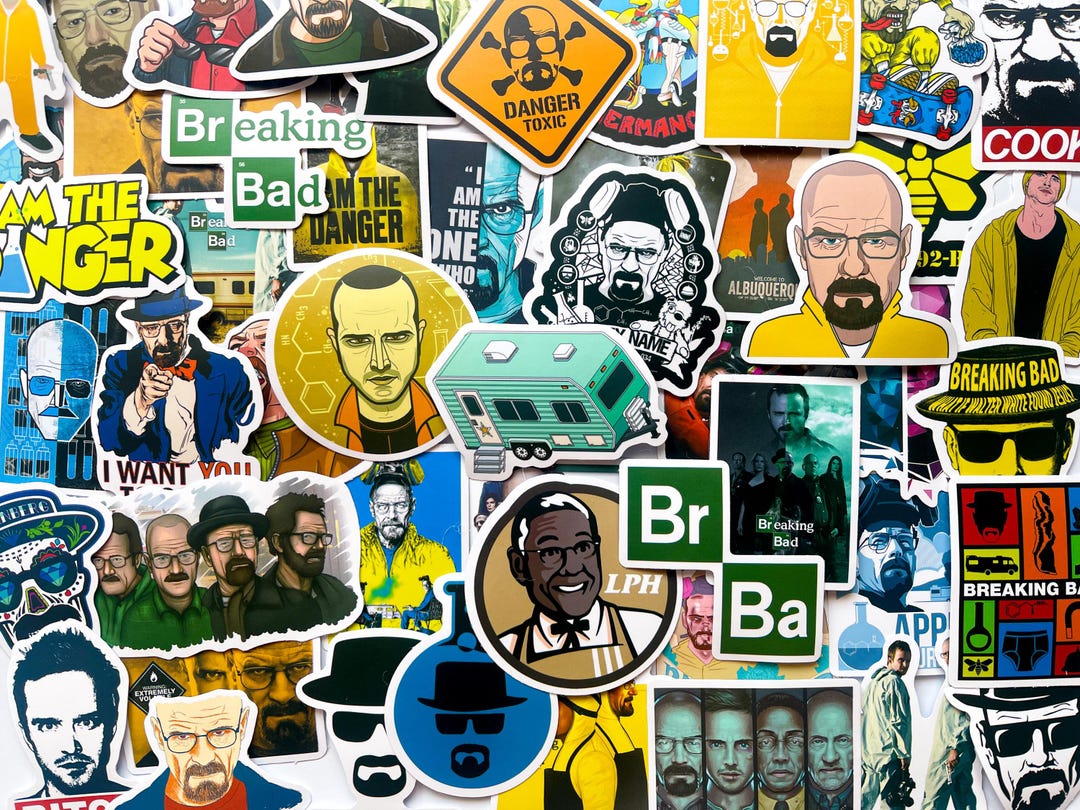 Breaking Bad Sticker Pack – New, Assorted Designs – Perfect For Laptops, Water Bottles, Etc.