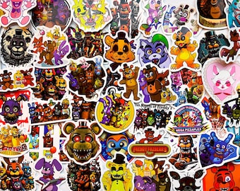 Pack Of 60 Five Nights At Freddies Stickers, Five Nights At Freddies Sticker Pack, Waterproof Stickers, Die Cut Stickers, Fazbear, Pack 2