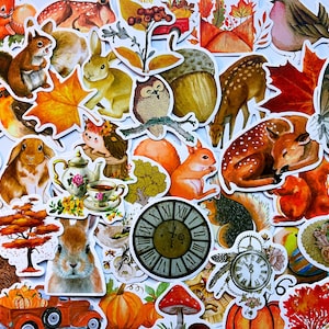 Pack Of 50 Aesthetic Autumn Stickers, Autumn Sticker Pack, Waterproof Sticker Bundle, Die Cut Stickers, Aesthetic Stickers, Autumn Stickers