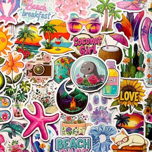 Pak van 50 esthetische plakboekstickers, esthetisch stickerpakket, waterdichte stickerbundel, plakboekstickers, meisje kawaii stickerpakket