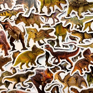 Pack Of 50 Dinosaur Stickers, Dinosaur Sticker Pack, Waterproof Sticker Bundle, Die Cut Stickers, Kids Sticker Pack, Animal Sticker Pack