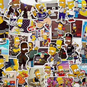 Pack Of 50 The Simpsons Stickers, Simpsons Sticker Pack, Waterproof Sticker Bundle, Die Cut Stickers, Simpsons Stickers, Homer, Bart Simpson