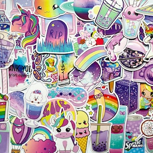 Pack Of 50 Rainbow Stickers, Rainbow Sticker Pack, Waterproof Sticker Bundle, Die Cut Stickers, Sticker Pack, Sticker Bomb, Rainbow Stickers