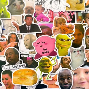 Pack Of 50 Meme Stickers, Memes Sticker Pack, Waterproof Sticker Bundle, Die Cut Stickers, Meme Sticker Pack, Meme Sticker Pack, Funny Memes
