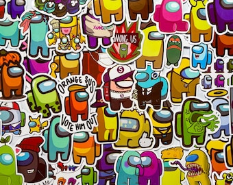 Pack Of 50 Among Us Stickers, Gaming Sticker Pack, Waterproof Sticker Bundle, Die Cut Stickers, Among Us Stickers, Gaming Stickers, Among Us