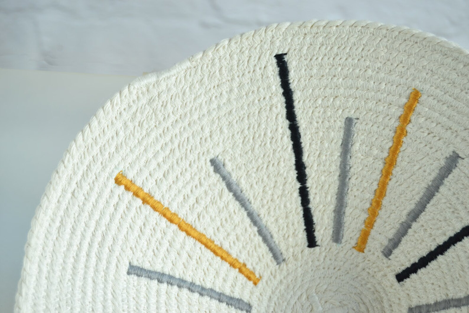 Decorative Rope Bowl With Embroidery Design in Black Mustard Etsy