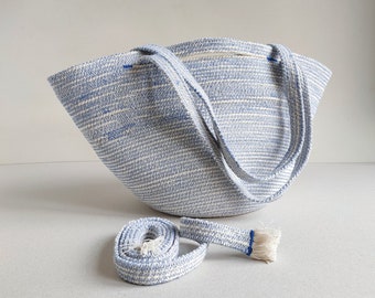 Market Basket Bag - Cotton Rope Bag Perfect to Go to Your Local Market or Take to The Beach- Basket Bag for Women or Men
