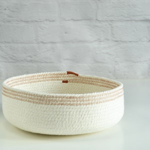 Cotton rope basket for a Scandinavian decor. Small rope baskets for a entryway key bowl or to put away little toys for a safe kids playroom image 1