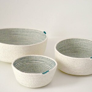 Cotton bowls, Coil rope baskets, Rope bowls, Scandinavian decor, Stylish simple decor, Cotton housewares, Baskets and bowls, Rope baskets image 4